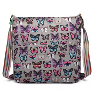 Miss LULU | Kabelka Korra LULU Butterfly - šedá černá