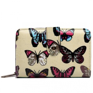 Miss LULU | Peněženka LULU Butterfly - béžová