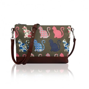 Miss LULU | Kabelka Small Crossbody Cat Mania - šedá
