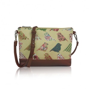 Miss LULU | Kabelka Small Crossbody Birds Mania - žlutá
