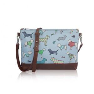 Miss LULU | Kabelka Small Crossbody Dog Mania - modrá