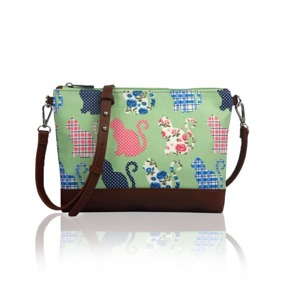Miss LULU | Kabelka Small Crossbody Cat Mania - zelená