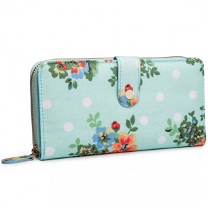 Miss LULU | Peněženka Floral Vintage Long - světle modrá