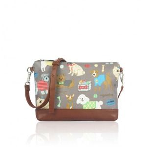 Miss LULU | Kabelka Small Crossbody Mix Dogs - šedá