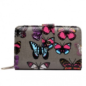 Miss LULU | Peněženka LULU Butterfly - šedá