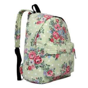 Miss LULU | Batoh Lulu Floral Vintage - zelený