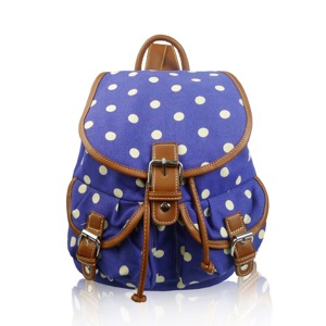 Miss LULU | Batoh Retro Dot Mania - modrý