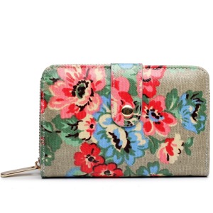 Miss LULU | Peněženka Floral Vintage - šedá