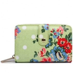 Miss LULU | Peněženka Floral Vintage - světle zelená
