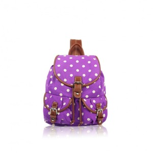 Miss LULU | Batoh Retro Dot Mania - fialový