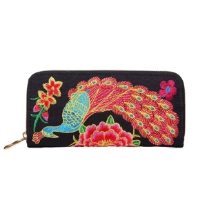 Miss LULU | Peněženka Peacock Fashion - černá